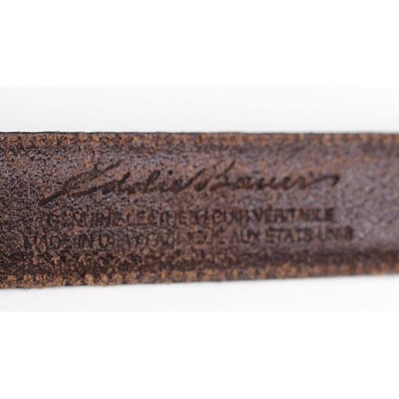 Eddie Bauer BROWN GENUINE LEATHER 1 1/4"Wd CASUAL DRESS MEN'S BELT Sz 38 (74M - Picture 7 of 13